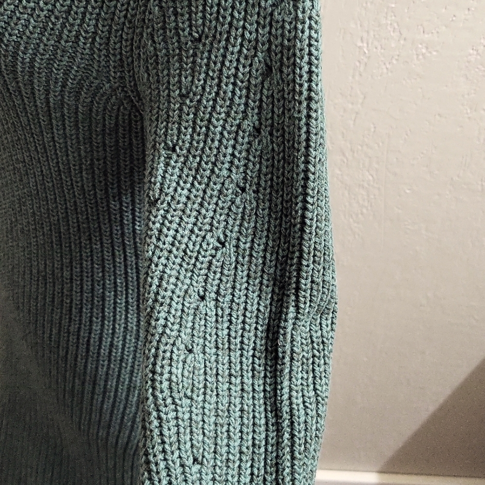 Abercrombie & Fitch Green V Neck Long Sleeve Sweater Dress - Picture 7 of 9